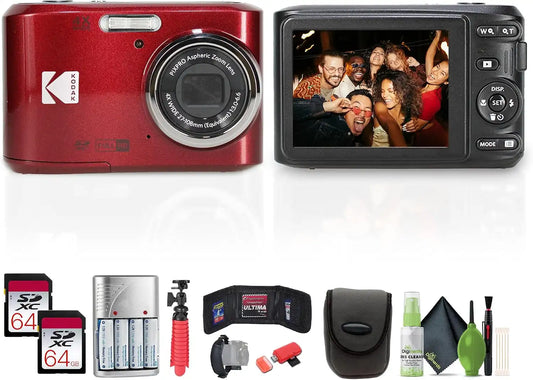 Kodak PIXPRO FZ45 Digital Camera + Case (Red) Bundle