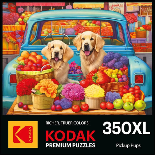 RoseArt - Kodak Premium - Pickup Pups- 350 Piece Jigsaw Puzzle for Adults