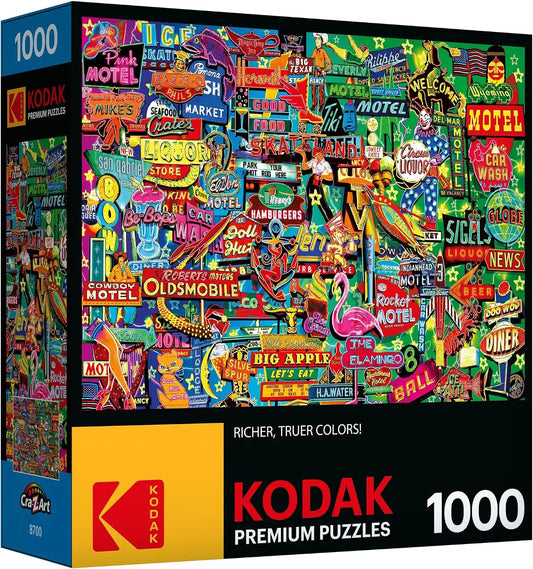 RoseArt - Kodak Premium - Neon Signs - 1000 Piece Jigsaw Puzzle for Adults