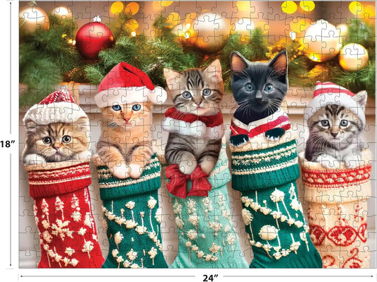 RoseArt - Kodak Premium - Kitten Stockings - 350 Piece Jigsaw Puzzle for Adults