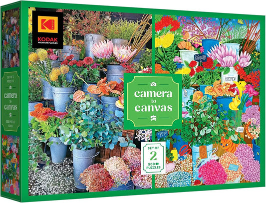 RoseArt Kodak Camera to Canvas Colorful Flowers 2-Pack 500 Piece Jigsaw