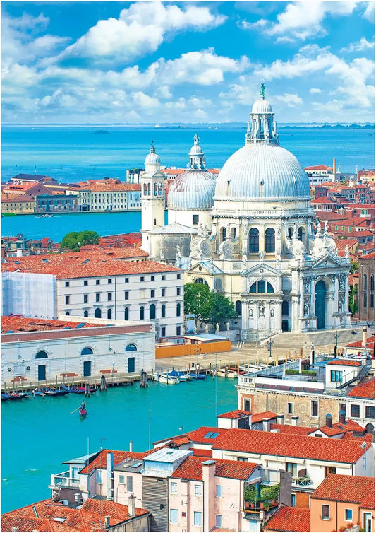 RoseArt - Kodak Camera to Canvas - Venice 2-Pack 500 Piece Jigsaw Puzzles for Adults – Photograph & Contemporary Illustrated Version of Basilica di Santa Maria Della Salute