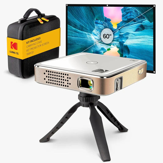 KODAK KPJS75 Mini Portable Projector, Outdoor Projector, 1080p HD, White