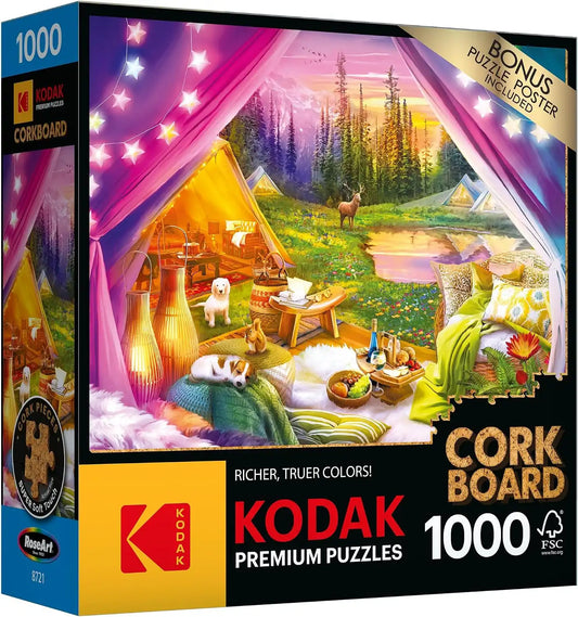 RoseArt - Kodak Premium Cork - Glamping - 1000 Piece Jigsaw Puzzle for Adults