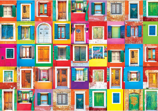 RoseArt - Kodak Premium - Colorful Windows and Doors of Burano - 1500 Piece Jigsaw Puzzle for Adults