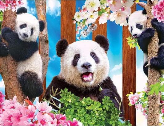 RoseArt - Kodak Premium - Panda Playtime - 100 Piece Jigsaw Puzzle for Adults