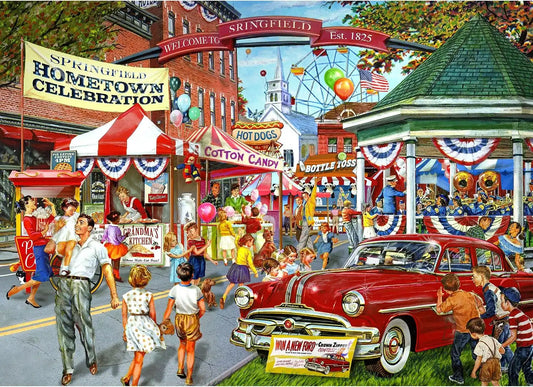 RoseArt - Kodak Premium Collector - Hometown Celebration - 2000 Piece Jigsaw Puzzle for Adults