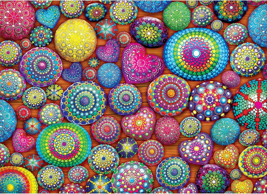 RoseArt - Kodak Premium Cork - Mandala Stones - 1000 Piece Jigsaw Puzzle for Adults